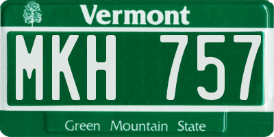 VT license plate MKH757