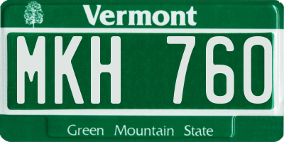 VT license plate MKH760