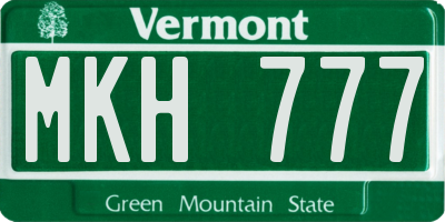 VT license plate MKH777