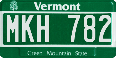 VT license plate MKH782
