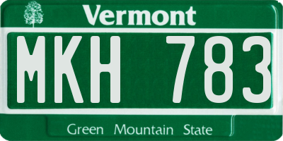 VT license plate MKH783