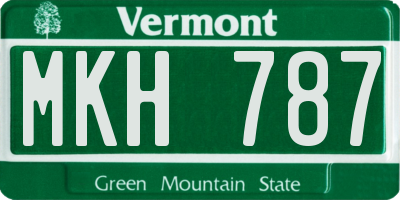 VT license plate MKH787