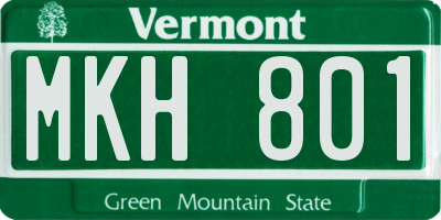 VT license plate MKH801