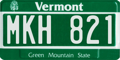 VT license plate MKH821