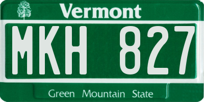 VT license plate MKH827
