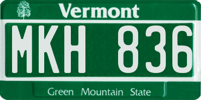 VT license plate MKH836
