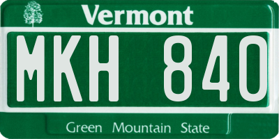 VT license plate MKH840