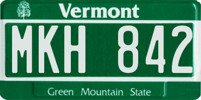 VT license plate MKH842