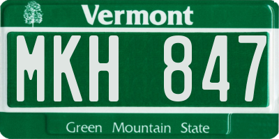 VT license plate MKH847