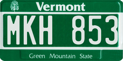 VT license plate MKH853