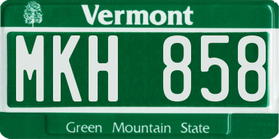 VT license plate MKH858
