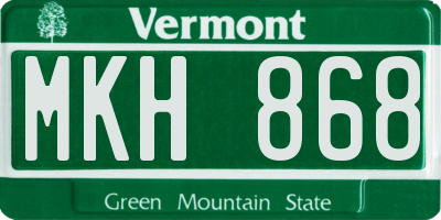 VT license plate MKH868
