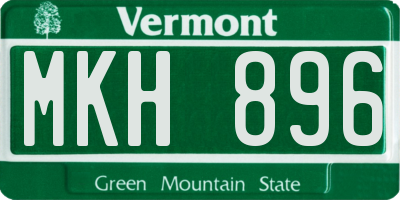 VT license plate MKH896