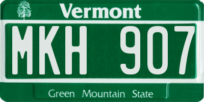 VT license plate MKH907