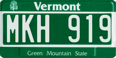 VT license plate MKH919