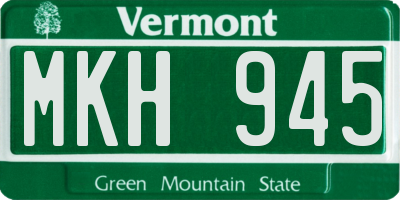 VT license plate MKH945