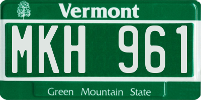 VT license plate MKH961