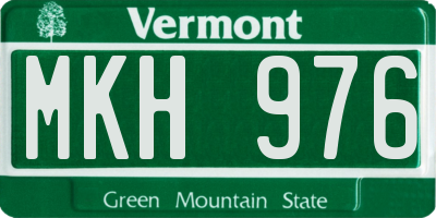 VT license plate MKH976