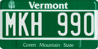 VT license plate MKH990
