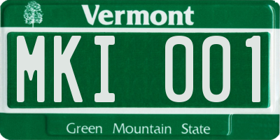 VT license plate MKI001