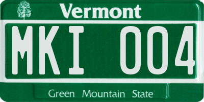 VT license plate MKI004