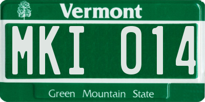 VT license plate MKI014