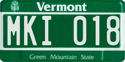 VT license plate MKI018