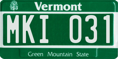VT license plate MKI031