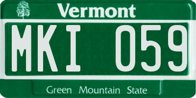 VT license plate MKI059