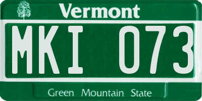 VT license plate MKI073