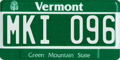 VT license plate MKI096