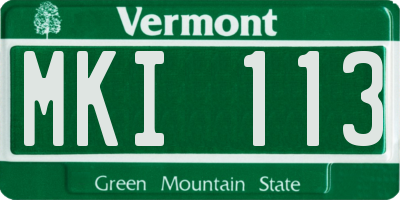 VT license plate MKI113