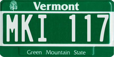 VT license plate MKI117