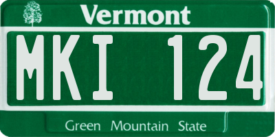 VT license plate MKI124