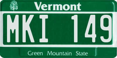 VT license plate MKI149