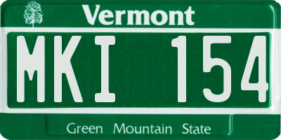 VT license plate MKI154