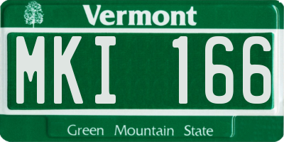 VT license plate MKI166