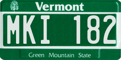 VT license plate MKI182