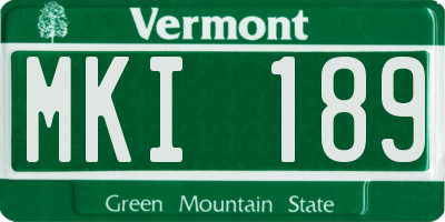 VT license plate MKI189