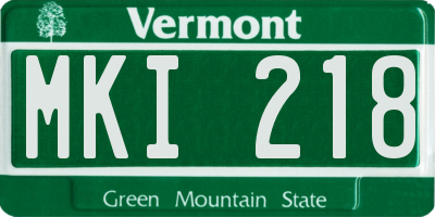 VT license plate MKI218