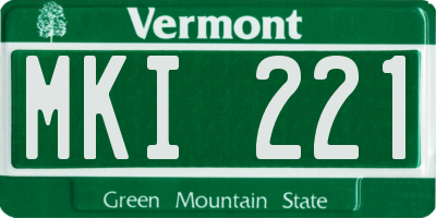 VT license plate MKI221