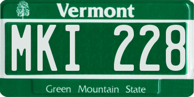 VT license plate MKI228