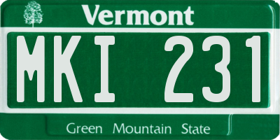 VT license plate MKI231