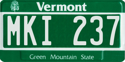 VT license plate MKI237