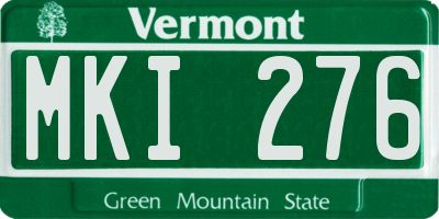 VT license plate MKI276