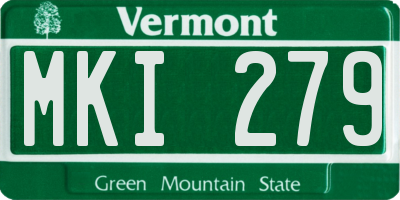 VT license plate MKI279