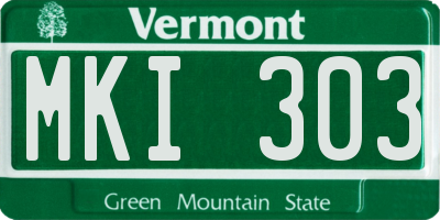 VT license plate MKI303