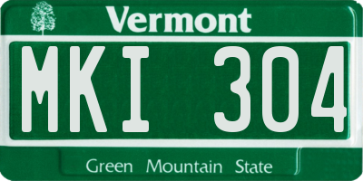 VT license plate MKI304
