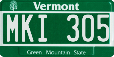 VT license plate MKI305