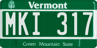 VT license plate MKI317
